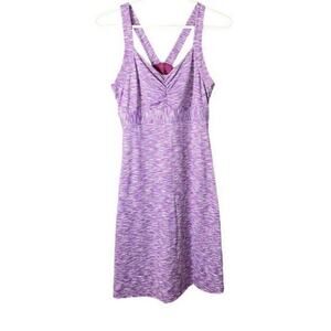 PrAna Women's Amaya Eggplant‎ Purple Space Dye Shelf Bra Racerback Dress Size S